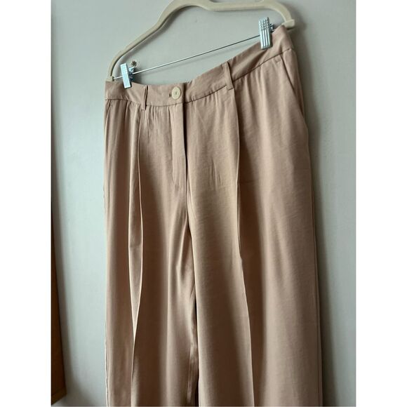 Mango Light Pink Viscose Wide Leg Pants - Picture 4 of 7